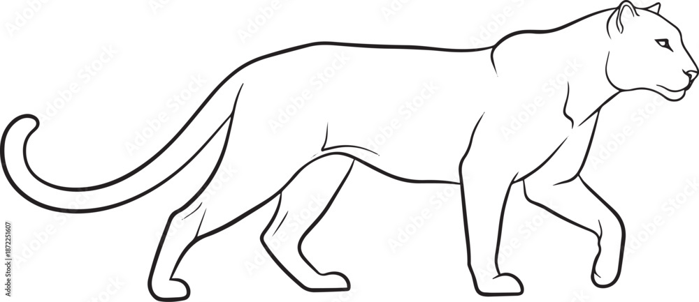 Obraz premium silhouette of clean vector of Leopard isolated on white background