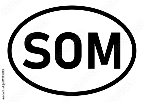 Somalia country code SOM icon vector on a white background
Country code abbreviation oval sticker icon on a white background