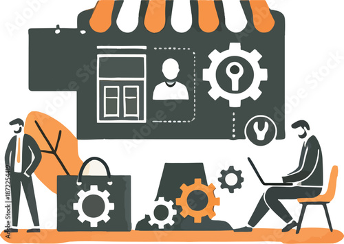 Business operations and workflow management concept