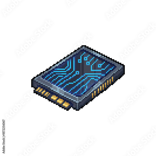 Pixel Art Sci-Fi Data Chip