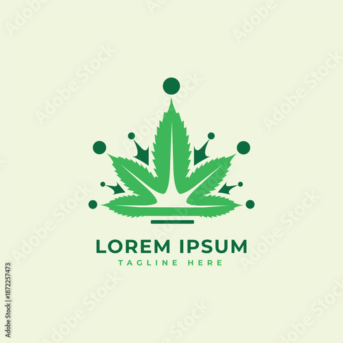 crown cannabis logo design modern minimal concept