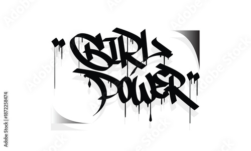 GIRL POWER graffiti tag style design