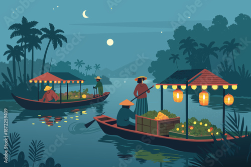 Floating River Delta Mangrove Bazaar