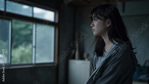 不安で胸を押さえる日本人女性