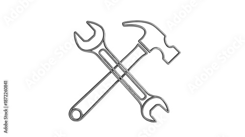 An image of crossed wrench and hammer.