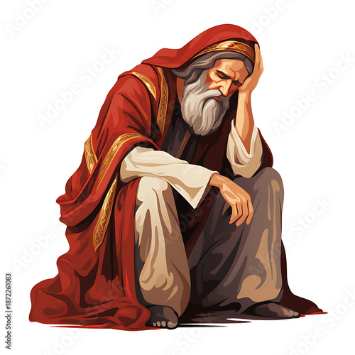 Jeremiah the Weeping Prophet in Byzantine Style