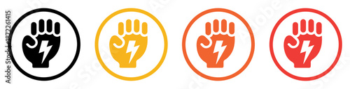 power fist lightning icon symbol