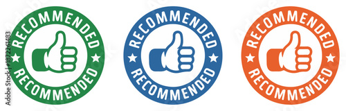 recommend thumb up stamp icon