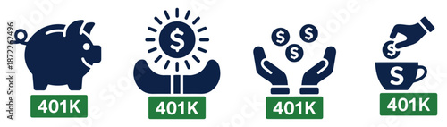 401k retirement savings icon vector