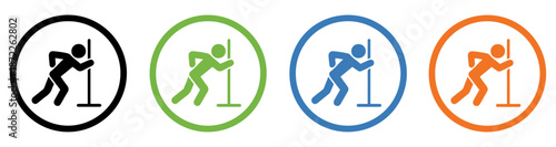 man pushing wall icon