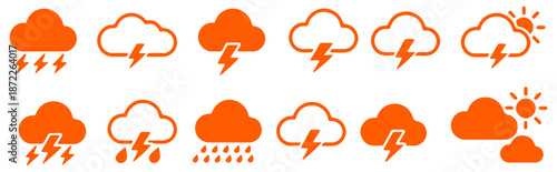 storm rain weather icon vector