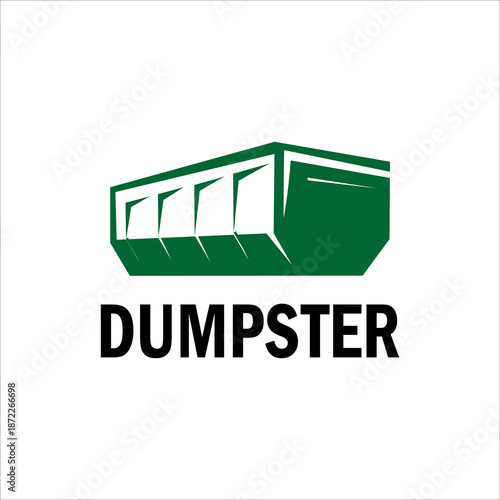 Tash Dumpster Logo Vector Icon Green Waste Container Illustration