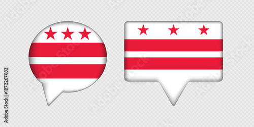 Free Download Flag of District of Columbia State in Speech Bubble. - GFXLoad
