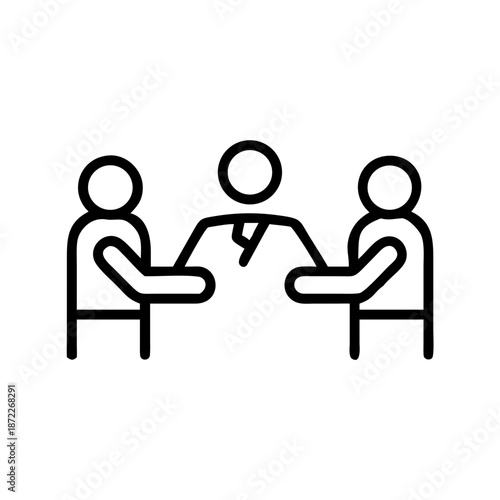 Three people engaging in discussion