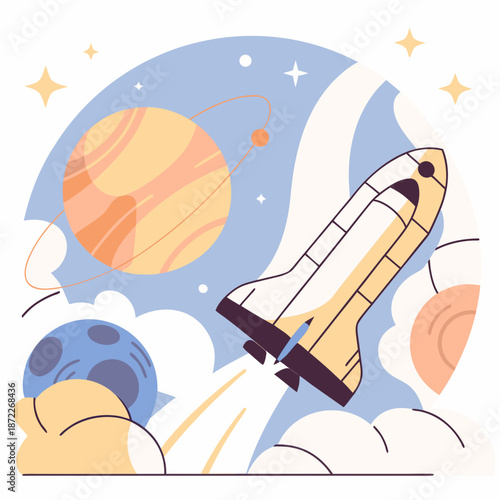 Rocket launching into space