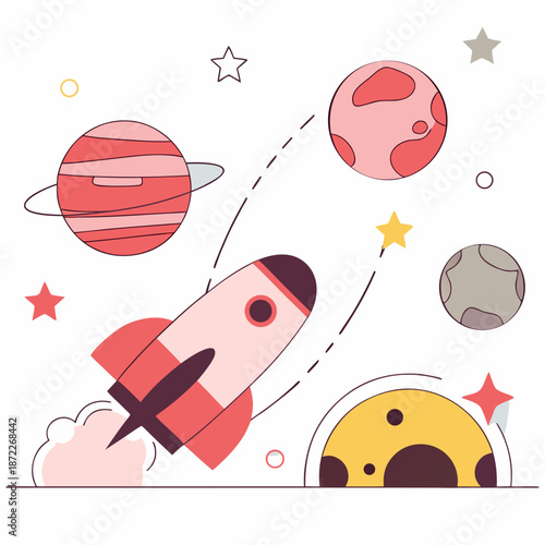 Rocket journey through the solar system