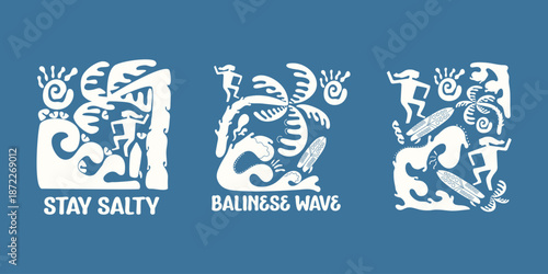 Collection of Surf Badges design, for tshirt branding, beachwear branding and other uses