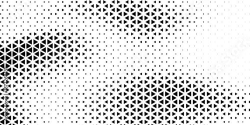Seamless halftone triangle pattern. Random vector noise texture