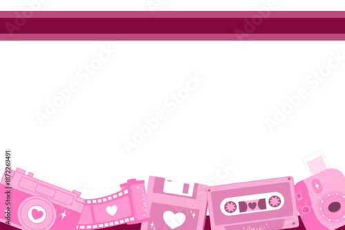 Pink Retro Y2K Nostalgia, Vintage Valentine Aesthetic Background