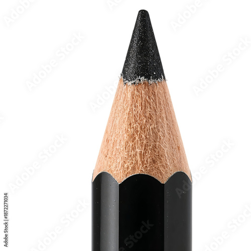 Black Pencil With a Sharpened Tip Ready for Drawing or Writing on a Blank Sur...