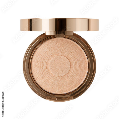 Makeup Product in a Compact Case Opened on a Plain Background for Easy Viewing