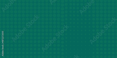 Blurred background. Circles pattern. Abstract dark green gradient design. Circles texture background. Retro comic pop art style gradient Dotted background. Halftone design, minimal aesthetic .