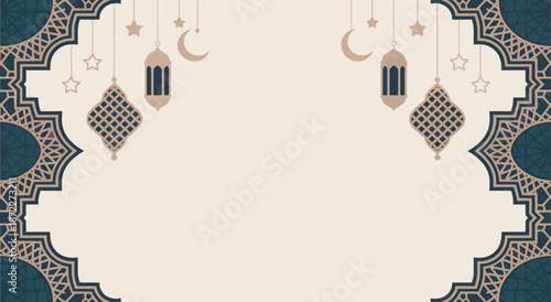 A premium and elegant Islamic vector banner for Eid al-Fitr or Ramadan Kareem celebrations