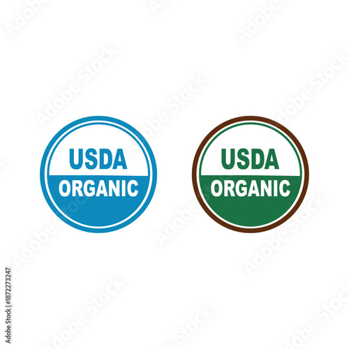 USDA Organic certification labels for natural products