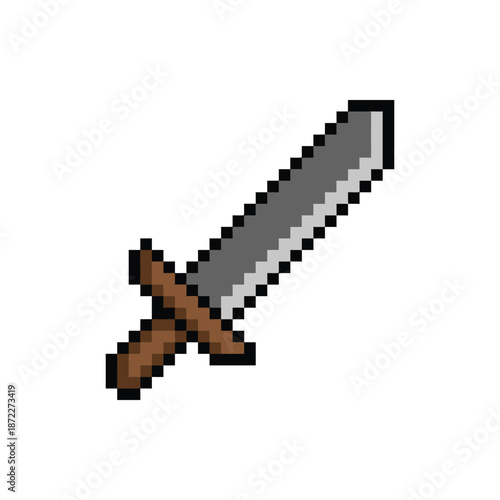 Pixel Art Crude Iron Sword