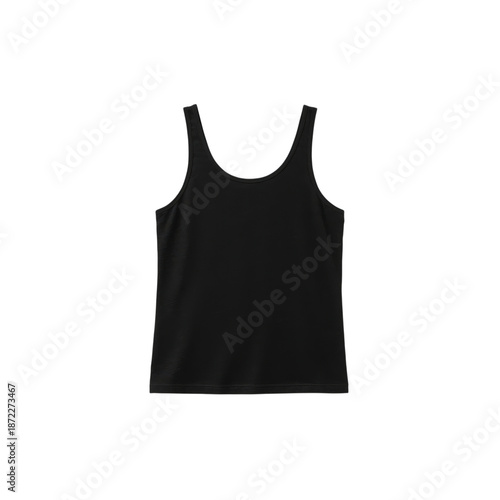 Black T-Shirt Displayed on a Plain Background for Clothing Showcase and Fashi...