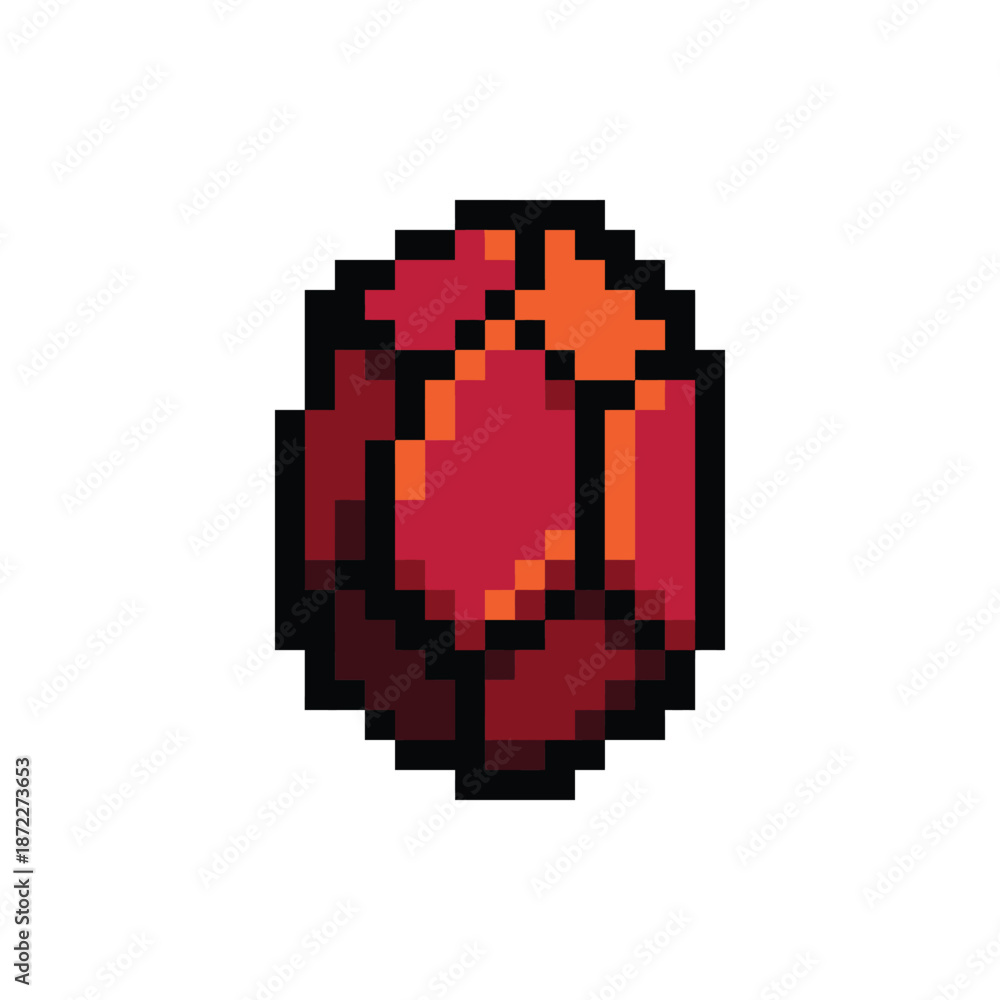 Fototapeta premium Pixel Art Uncut Red Ruby