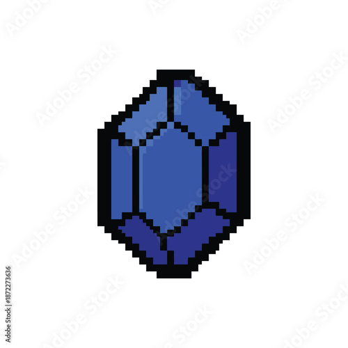 Pixel Art Uncut Blue Sapphire
