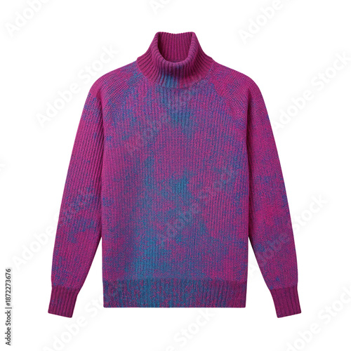 Cozy Purple Turtleneck Sweater Displayed on a Plain Background for Fashion an...