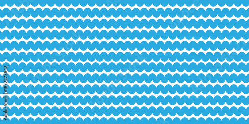 Seamless Wave Pattern, Hand drawn water sea vector background. Wavy beach print, curly grunge paint lines,