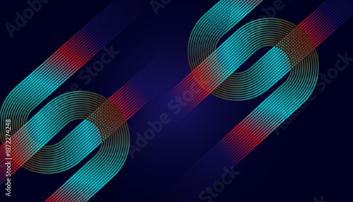 Multicolor Futuristic Curve Line Pattern Wallpaper. Vibrant Neon Wave Gradient Background Design.