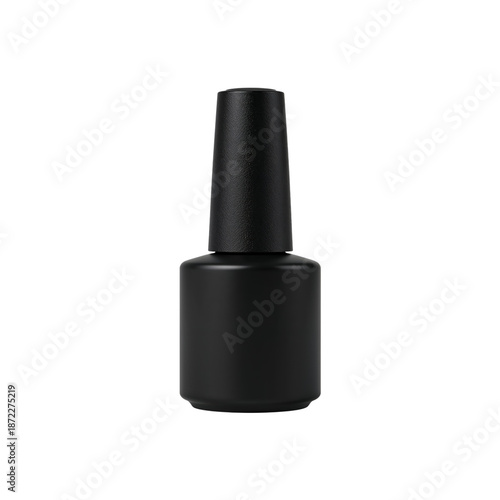 Nail Polish Bottle in Black Color Placed on a Plain Surface