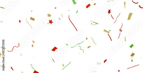 Quadro em tela PNG 3d render confetti on white background transparent image celebration backgro