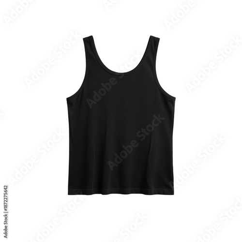Black Tank Top Displayed on a Plain Background for Clothing Presentation