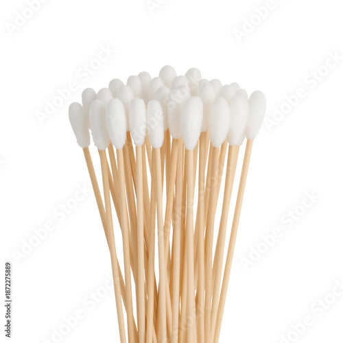 Cotton Swabs Are Placed Together on a Flat Surface for Cleaning and Personal ...