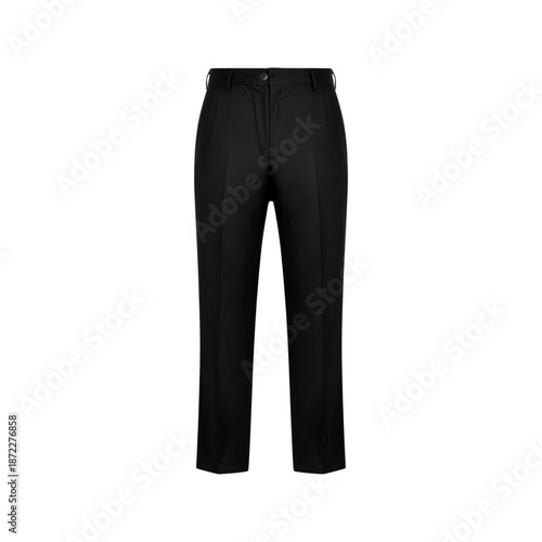 Black Trousers Displayed on a White Background for Clothing Sale