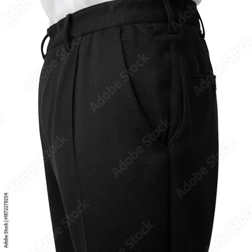 Black Trousers Displayed on a White Background for Clothing Sale