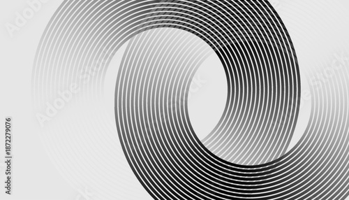 White abstract background. Modern circle lines pattern. Futuristic concept. Vector illustration.