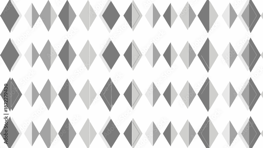 Fototapeta premium Geometric Pattern of Gray Diamonds on White Background