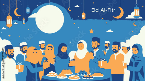 Eid Al Fitr Celebration with Muslim Family and Friends