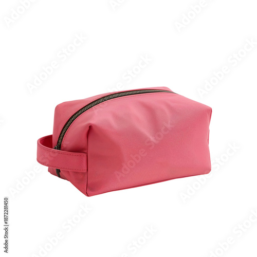 Cosmetic Bag in Soft Pink Color Placed on a Flat Surface