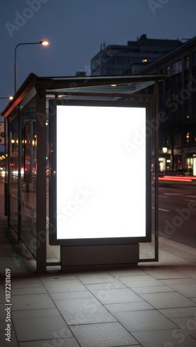 Wallpaper Mural Blank Billboard at Night on City Street. Torontodigital.ca