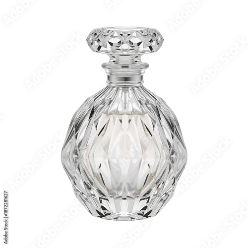 Elegant Glass Bottle Contains Perfume, Displayed Indoors for Beauty and Style