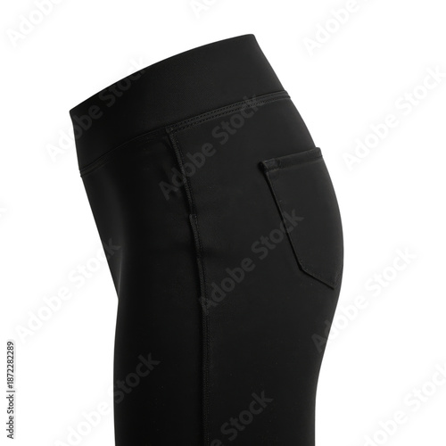 Black Leggings With Side Pocket on Display in Studio Setting During Daylight ...