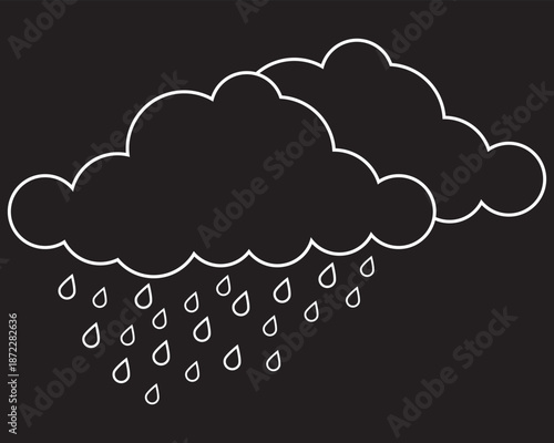 Rain icon set. Cloud rain icon. Moderate rain, heavy rain, snow icons. Thunderstorm icon vector illustration