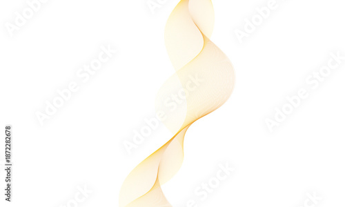 Elegant yellow abstract swirl design against a clean white background